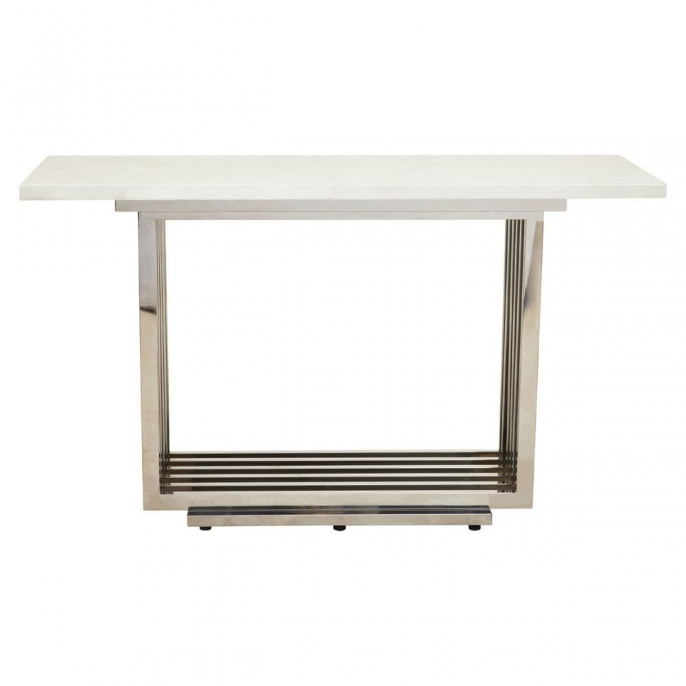 Moda White Marble Console Table