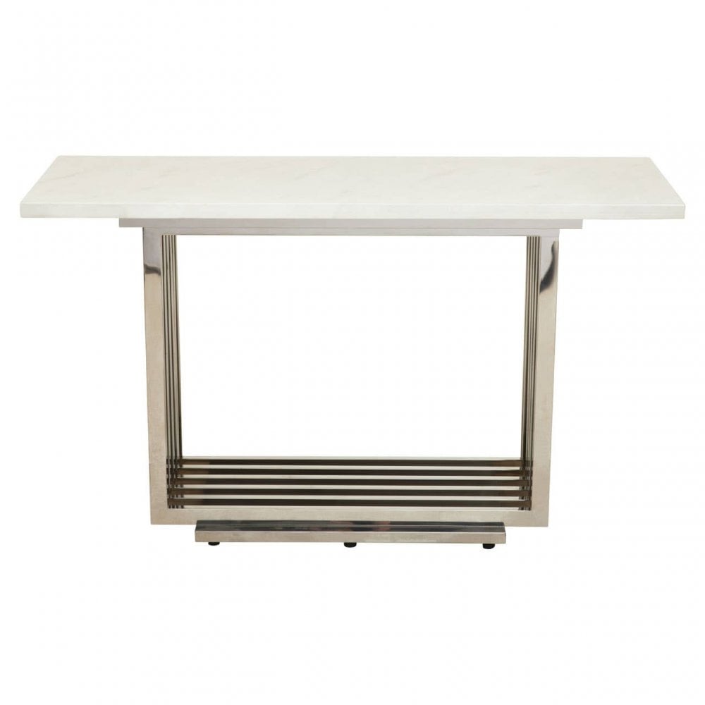 Moda White Marble Console Table