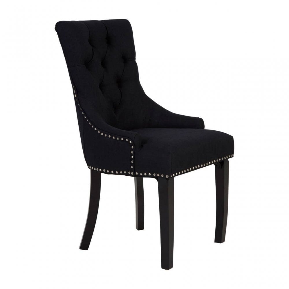 Kensington Townhouse Black Linen Dining Chair