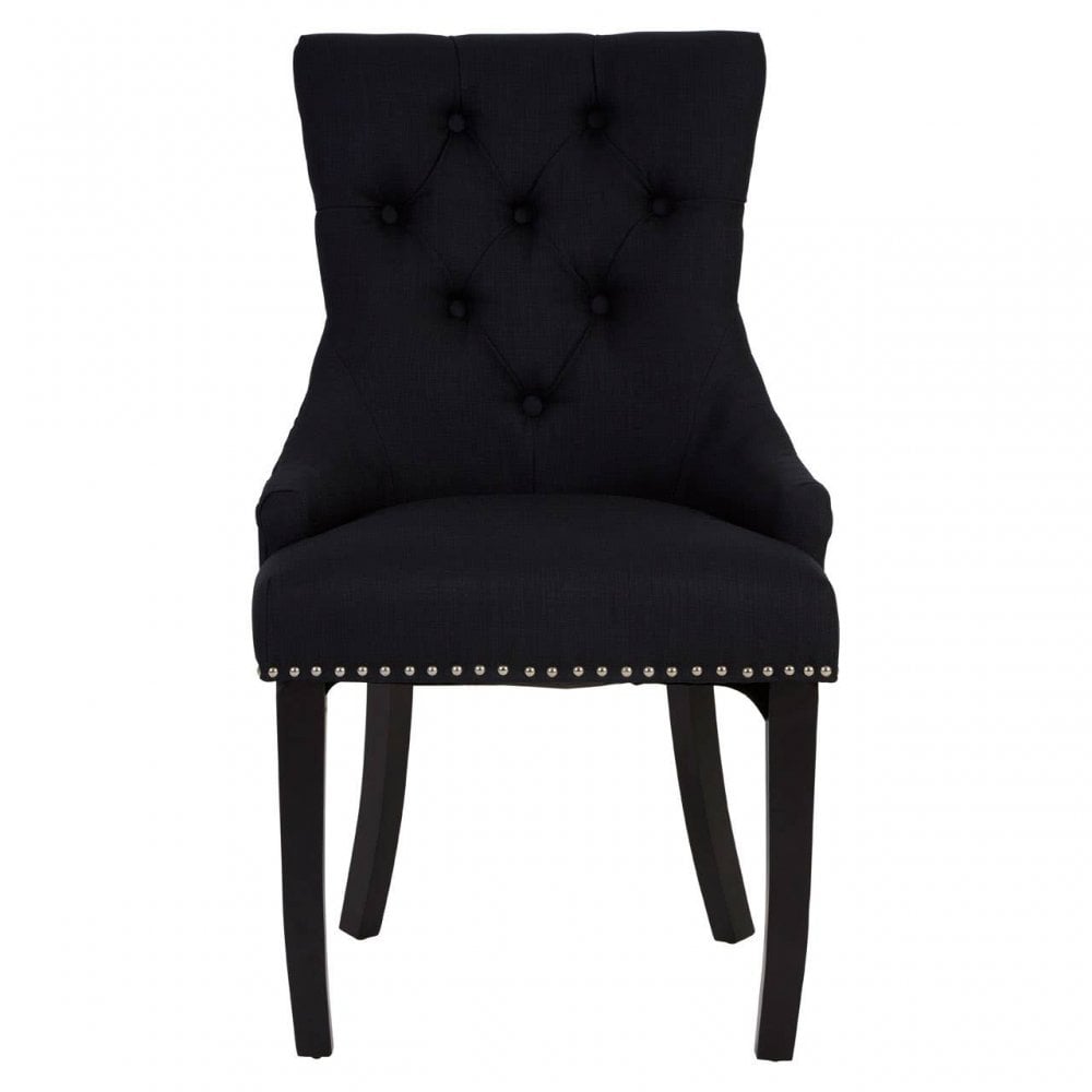 Kensington Townhouse Black Linen Dining Chair