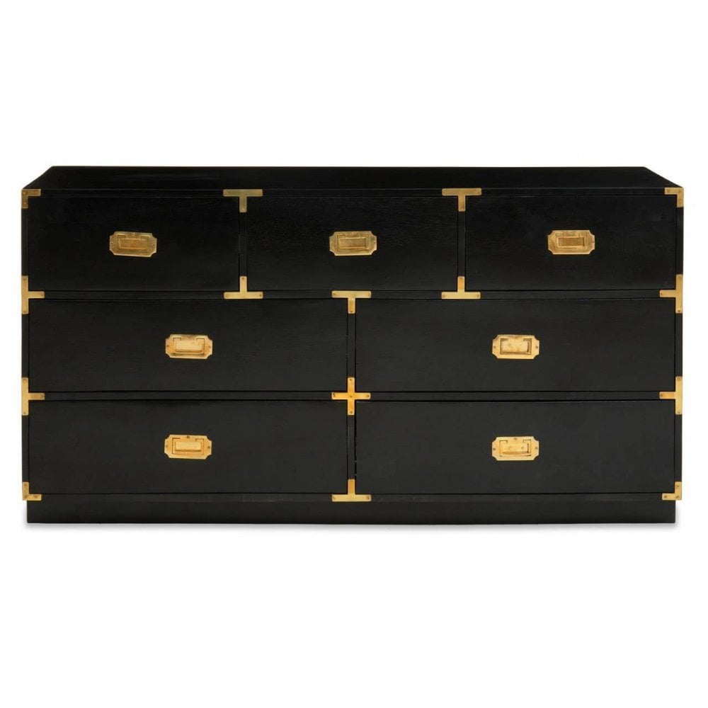 Sarter Seven Drawer Black Mango Wood Chest