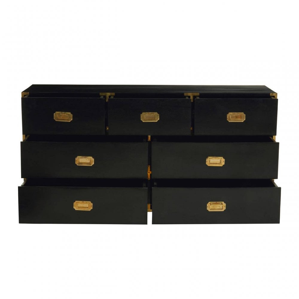 Sarter Seven Drawer Black Mango Wood Chest