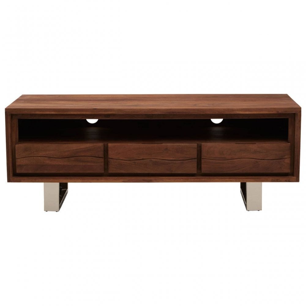 Simla Acacia Three Drawer Media Unit