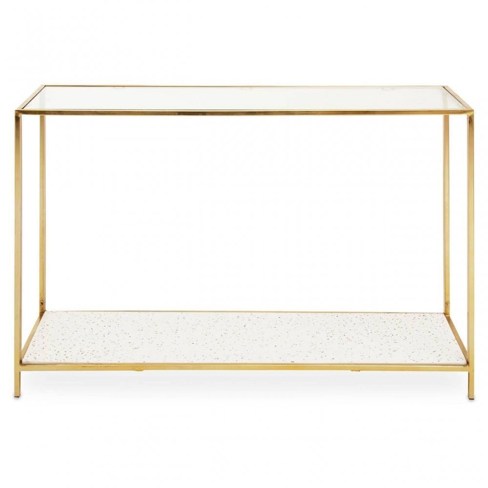 Novi Glass / Gold Frame Side Table