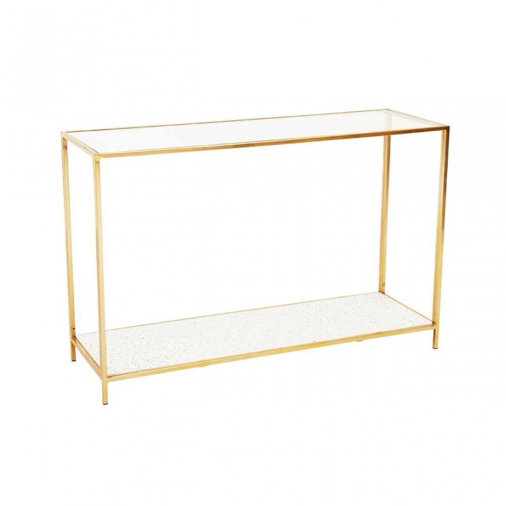 Novi Glass / Gold Frame Side Table