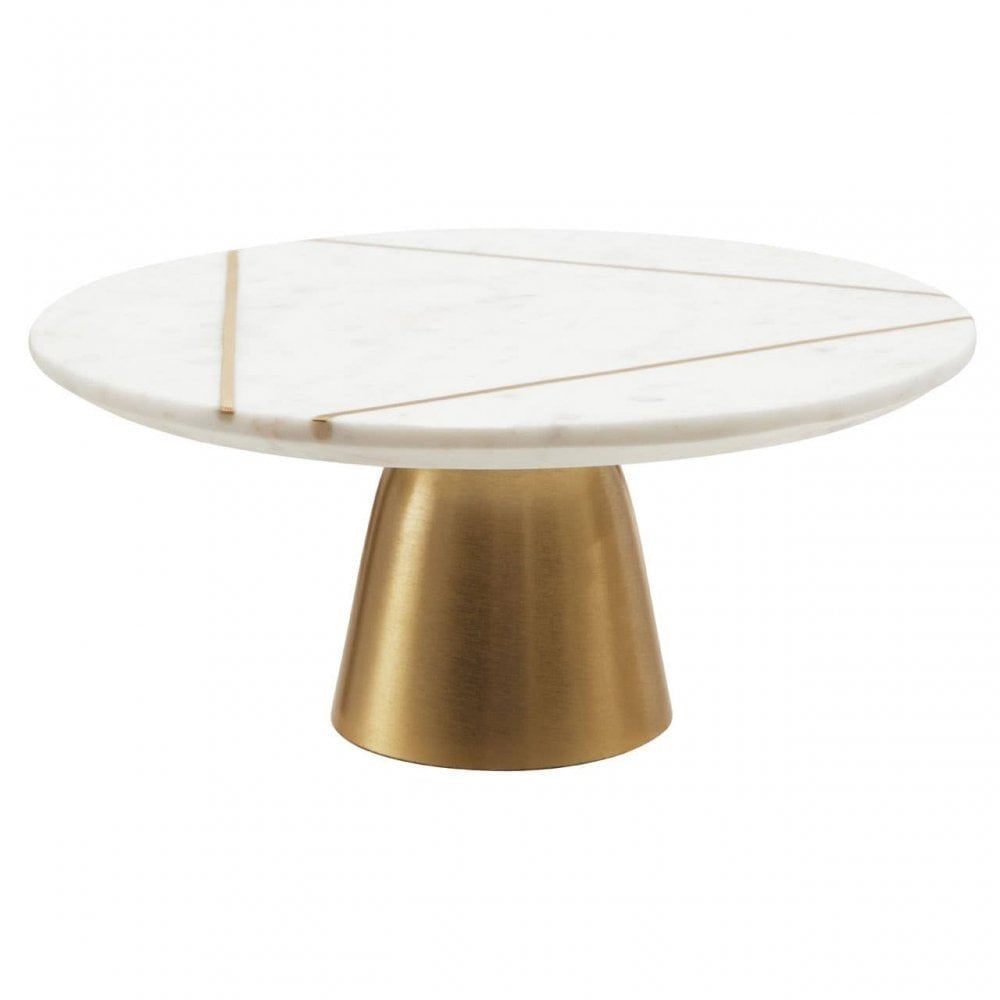 Omari White Marble Cake Stand