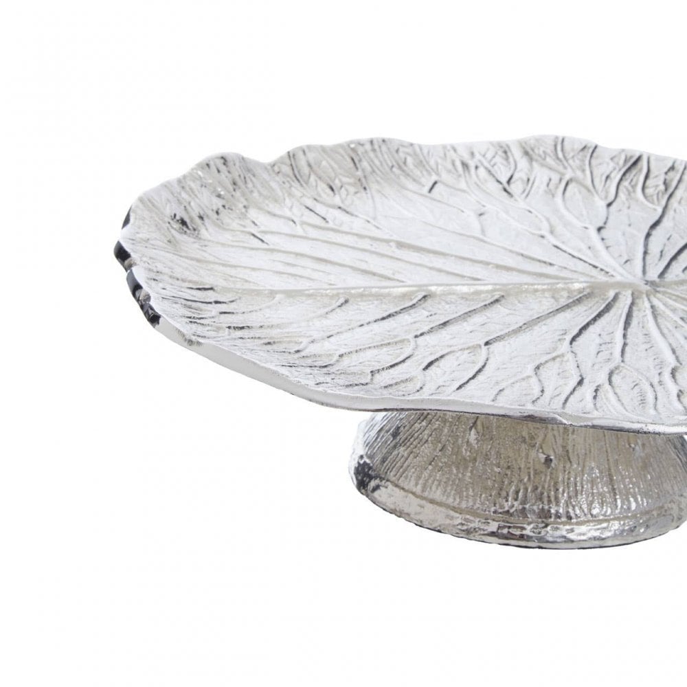 Salma Silver Lotus Leaf Cake Stand