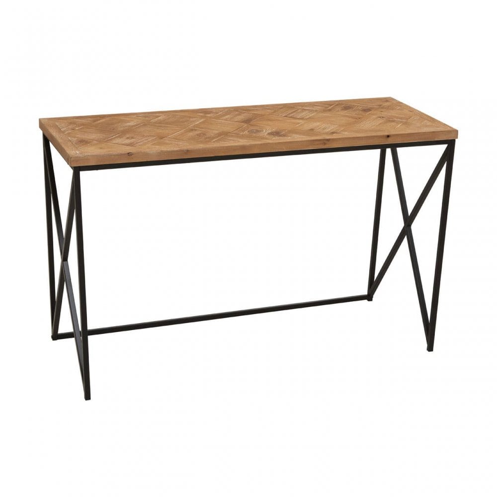 Kickford Console With Natural Parquet Top