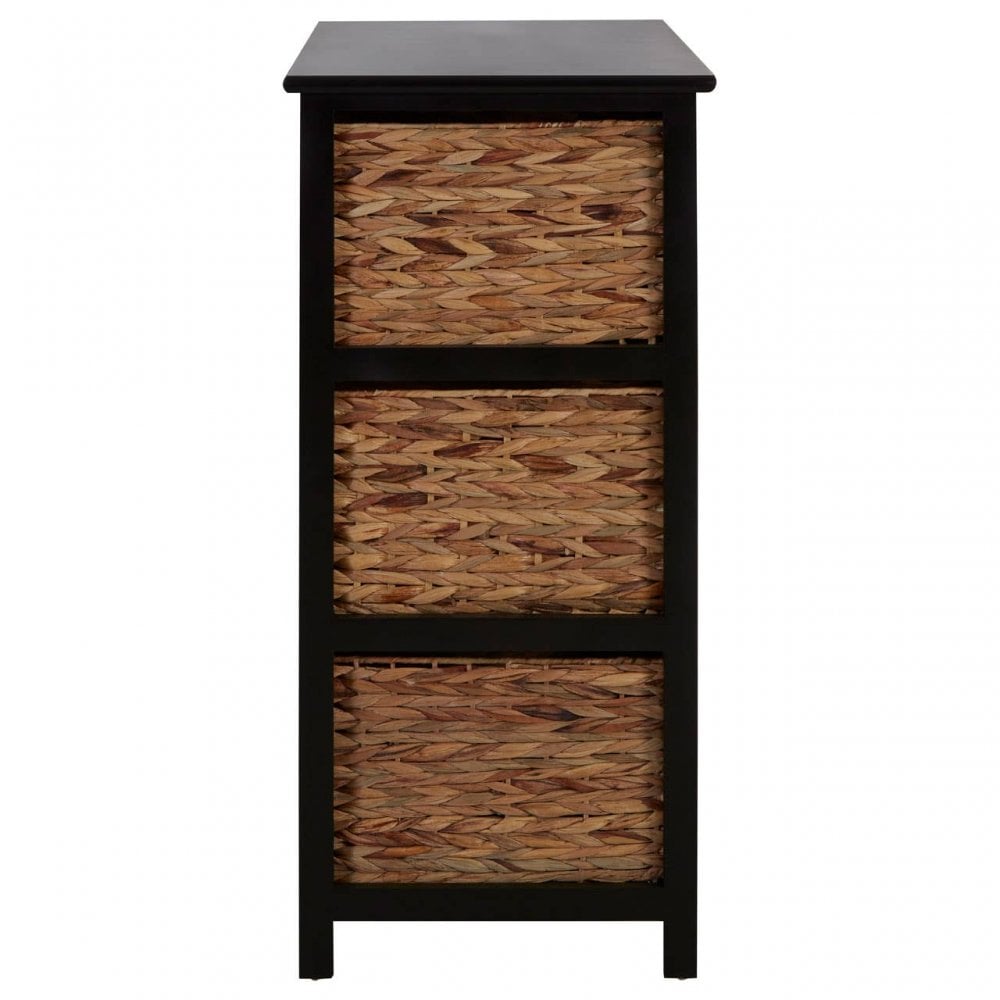 Padstow 6 Drawers Black Frame Storage Unit