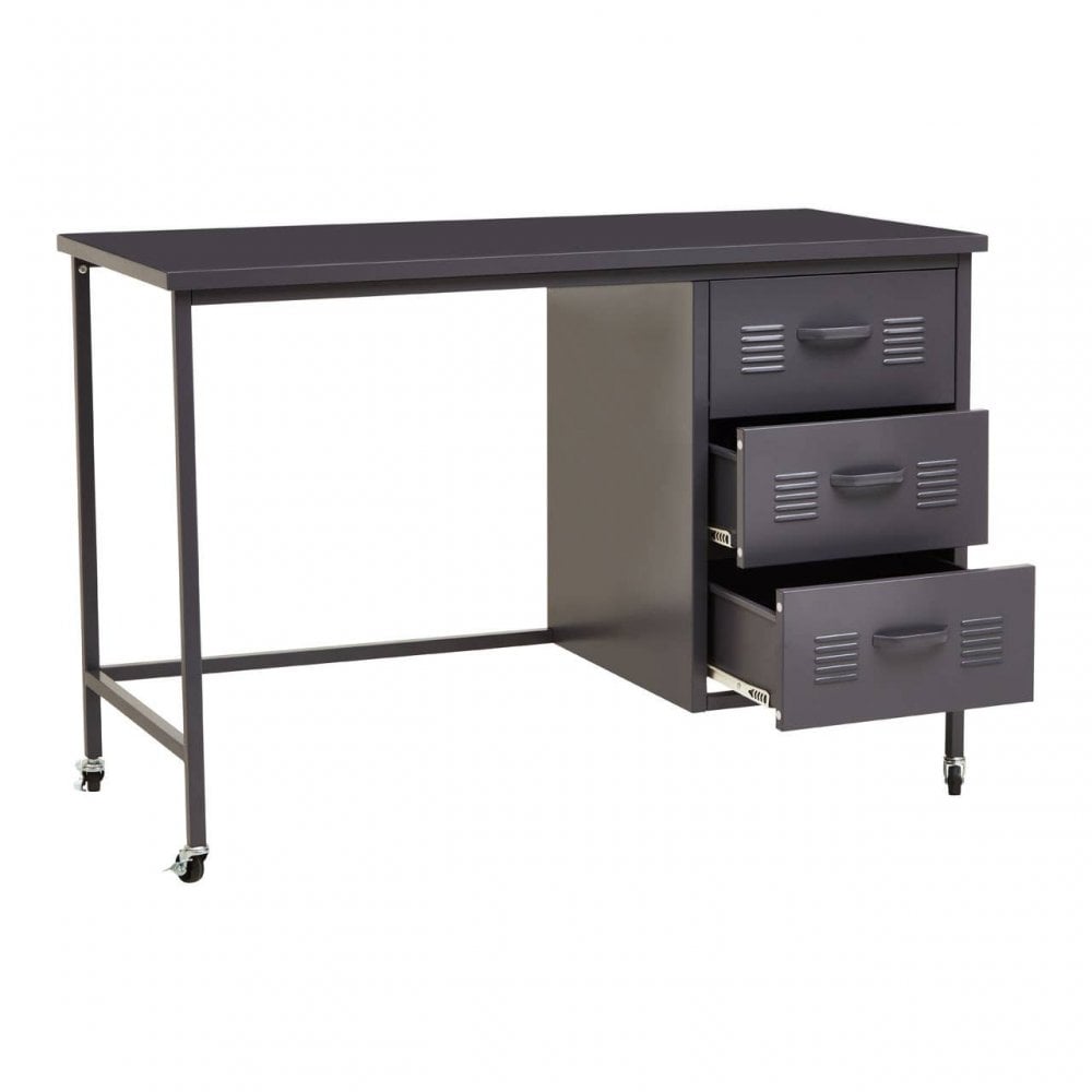 Academy Three Drawer Grey Desk