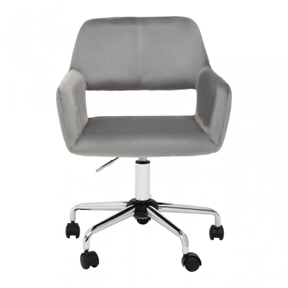 Brent Grey Velvet And Chrome Base Home Office Chair