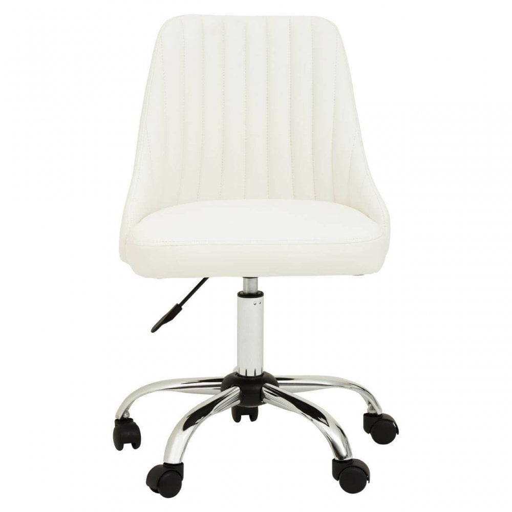 Brent Off-White Leather Effect Home Office Chair