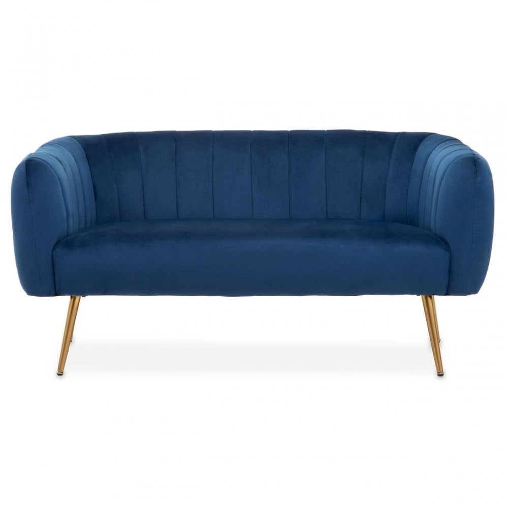 Larissa Two Seat Blue Velvet Sofa