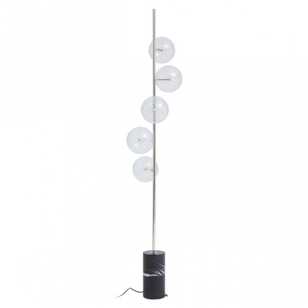 Abira Nickel And Black Marble Floor Lamp