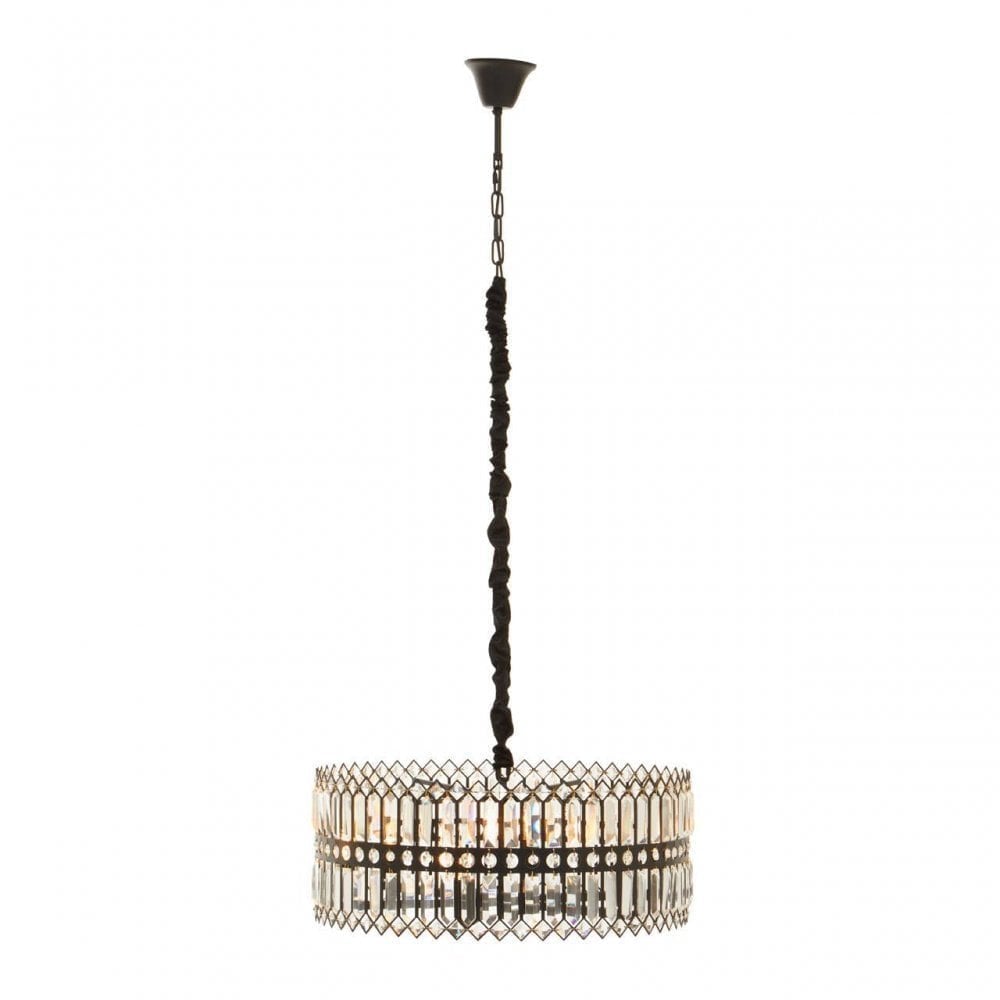 Babylon Six Bulb Black Crystal Chandelier