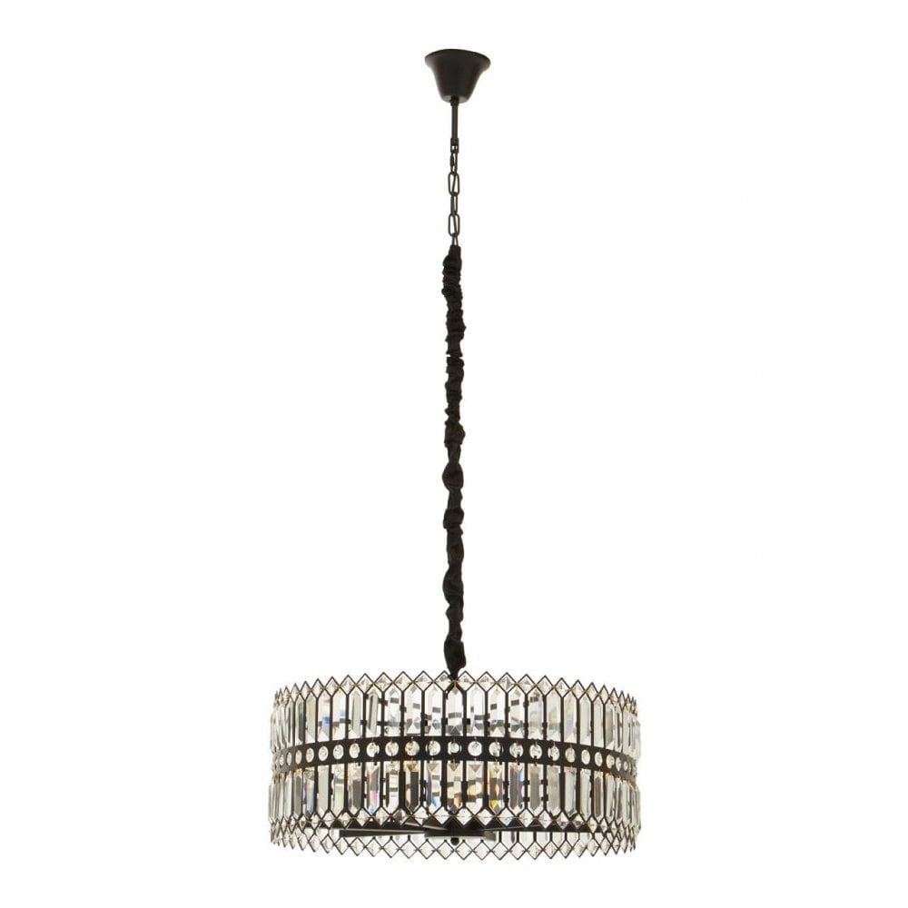 Babylon Six Bulb Black Crystal Chandelier