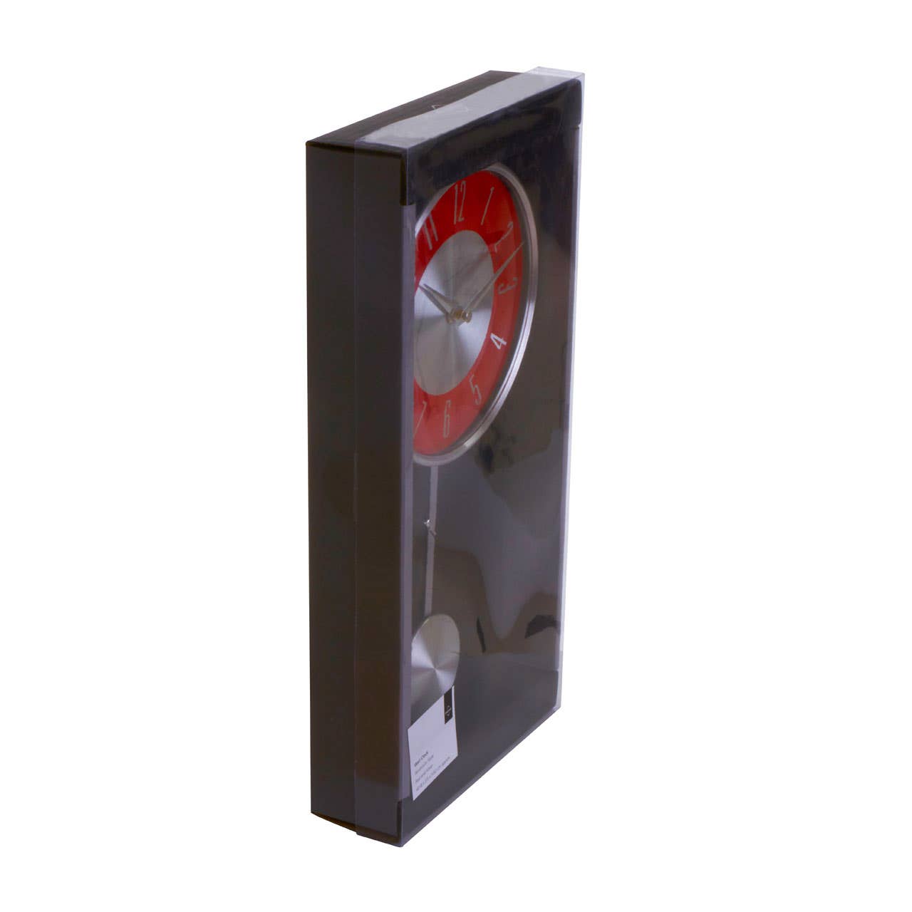 Silver With Red Face Pendulum Wall Clock