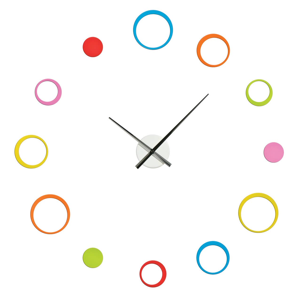 12 Multi Coloured Circles Diy Wall Clock