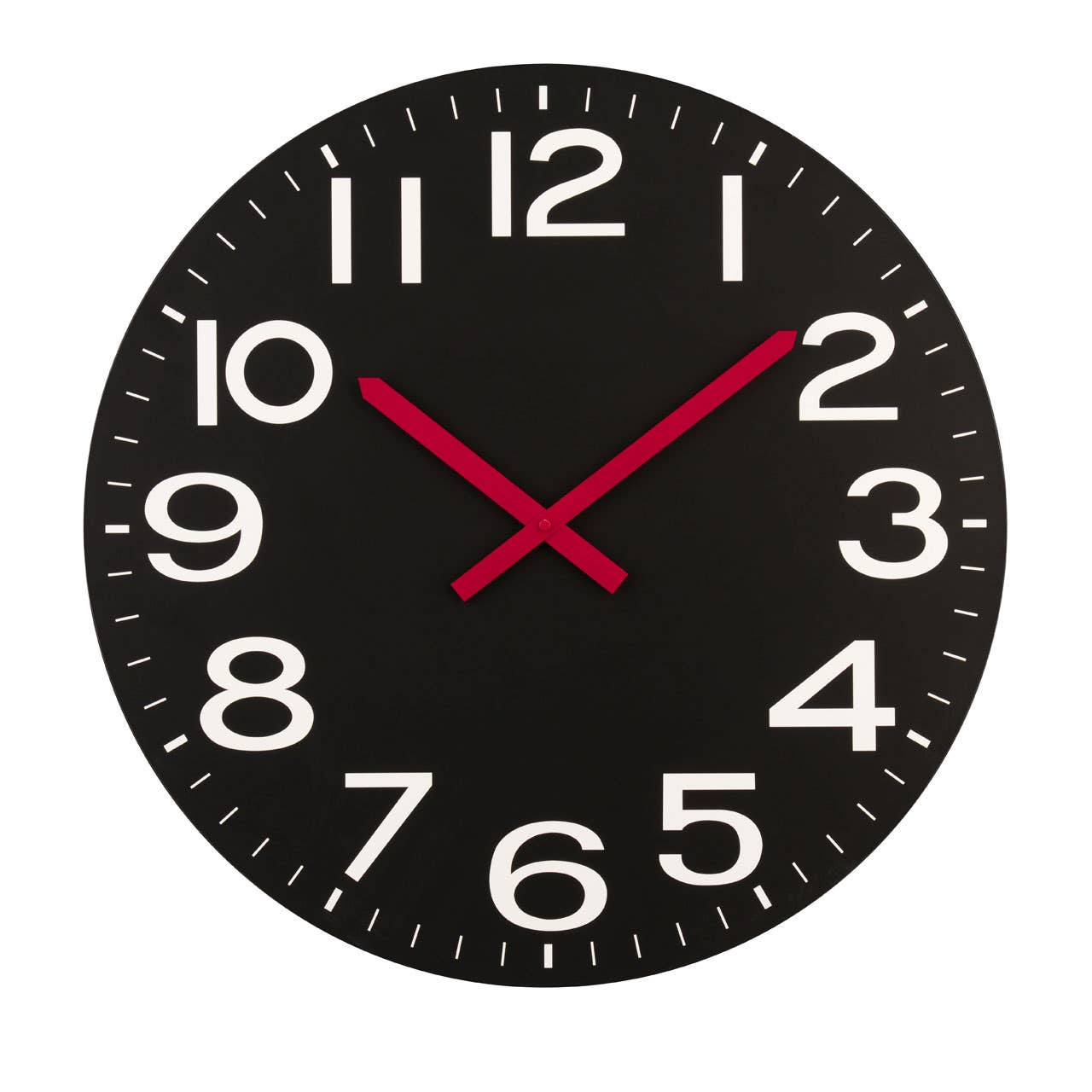 Black Mdf And White Numbers Wall Clock