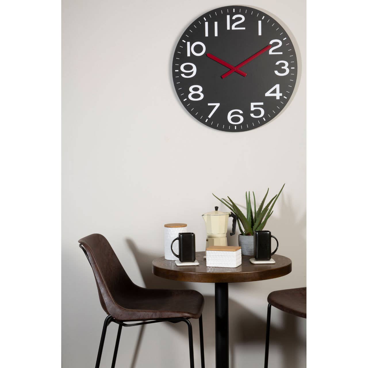 Black Mdf And White Numbers Wall Clock