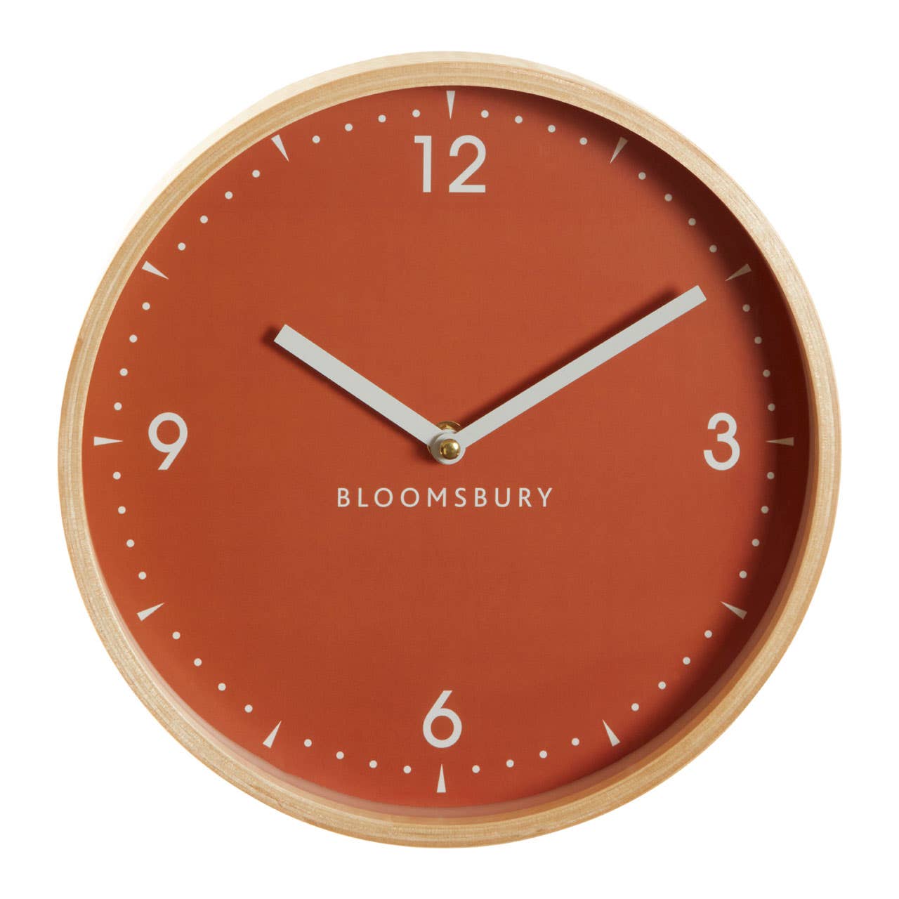 Vitus Orange Wood Small Numbers Wall Clock