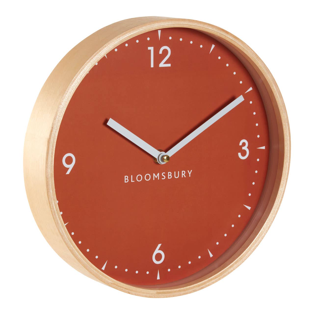 Vitus Orange Wood Small Numbers Wall Clock