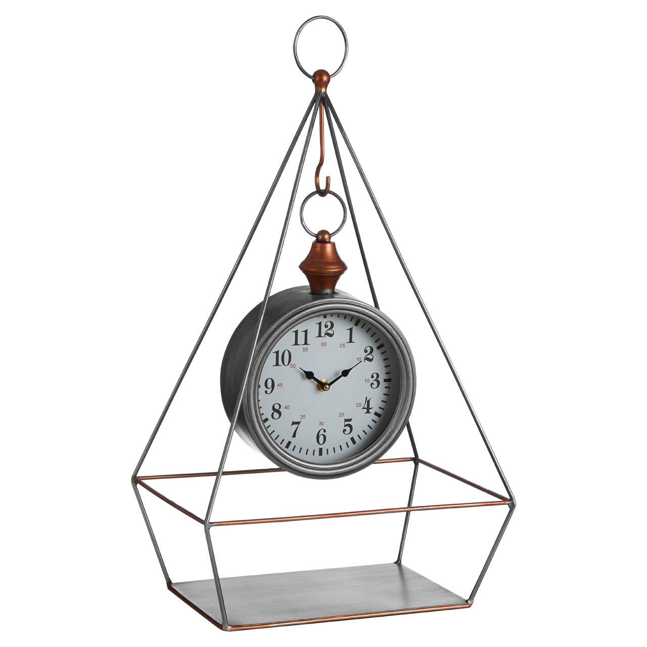 Hayden Antique Silver Finish Table Clock