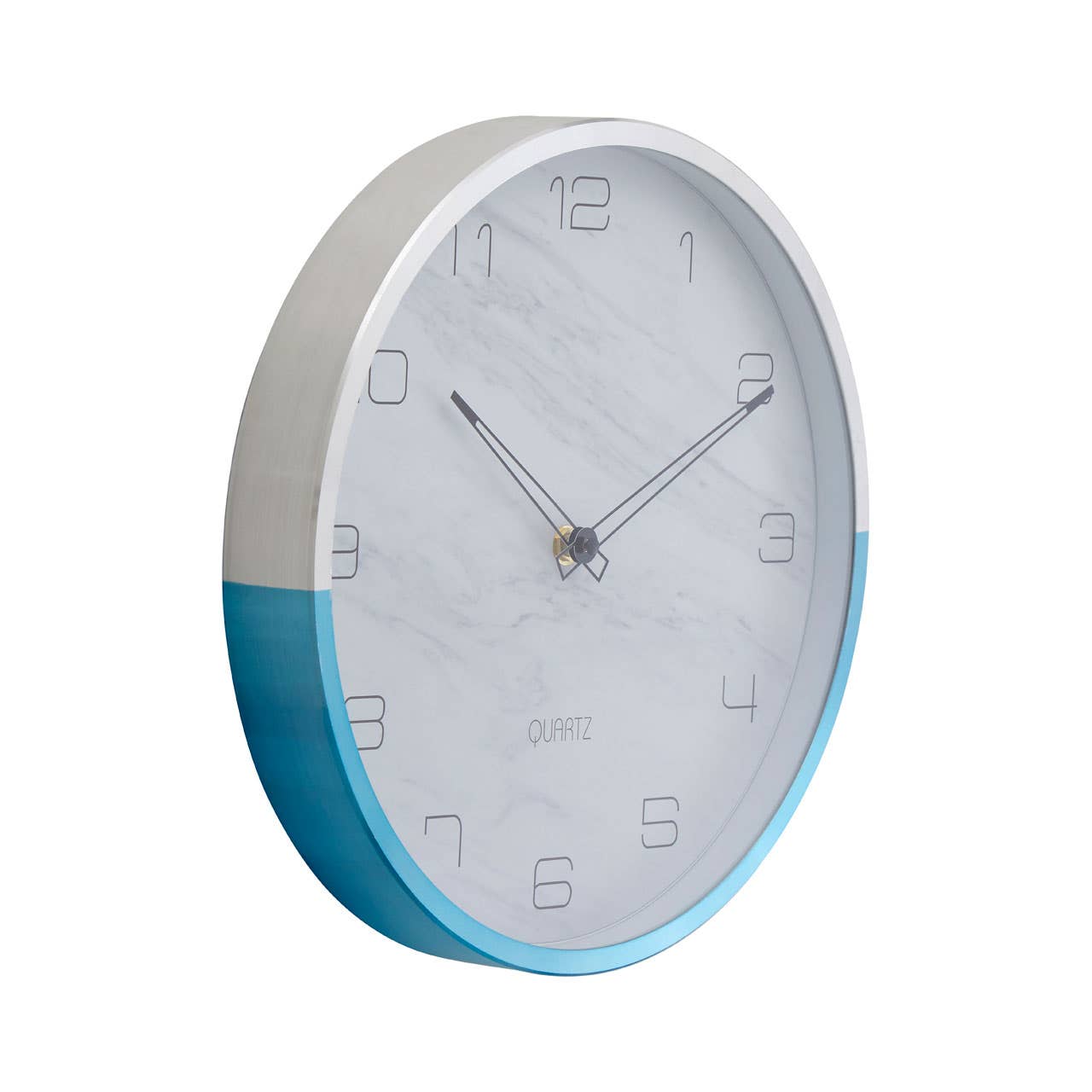 Elko Wall Clock With Silver / Blue Frame