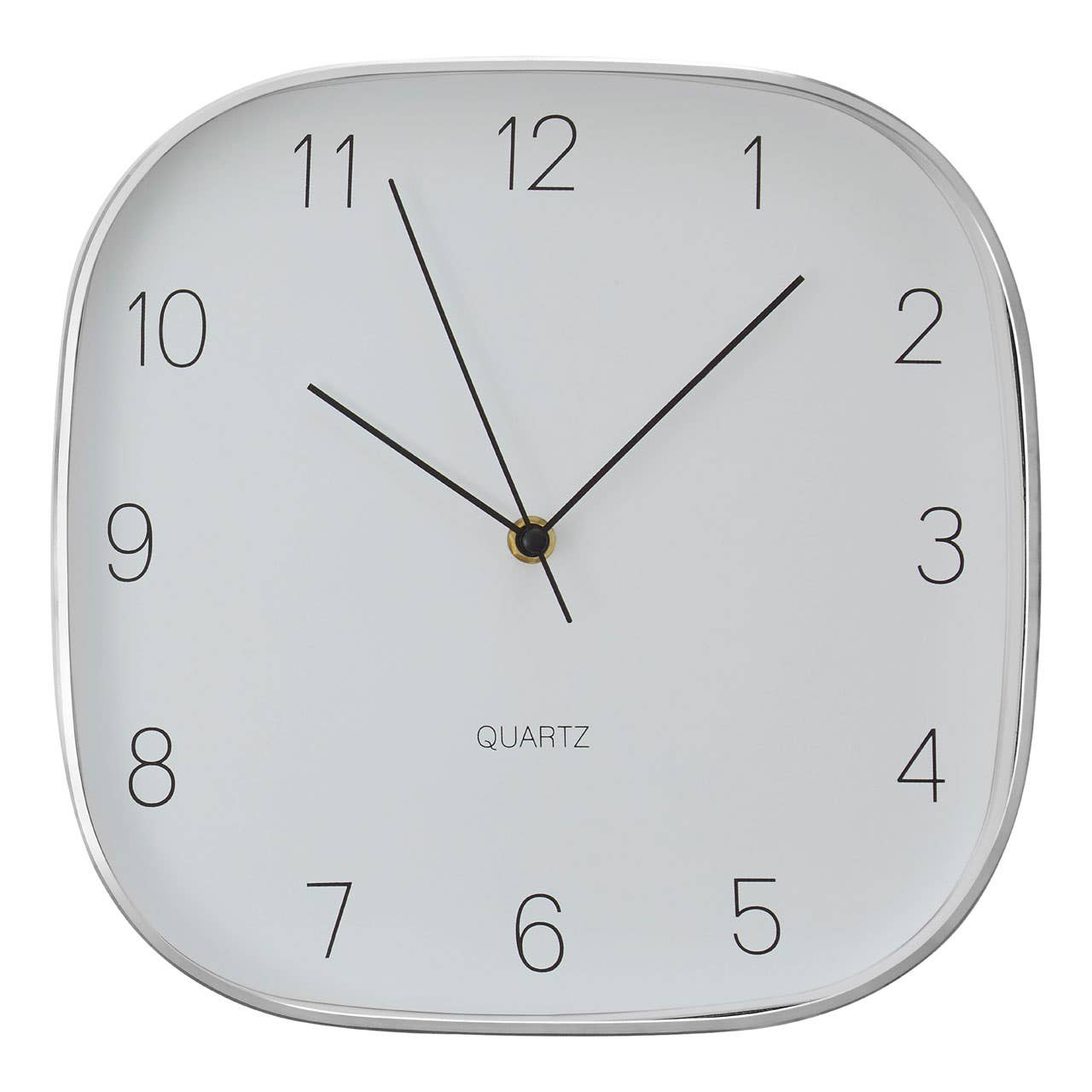 Elko Square Silver Finish Case Wall Clock