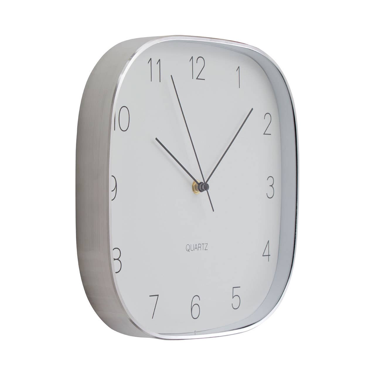 Elko Square Silver Finish Case Wall Clock