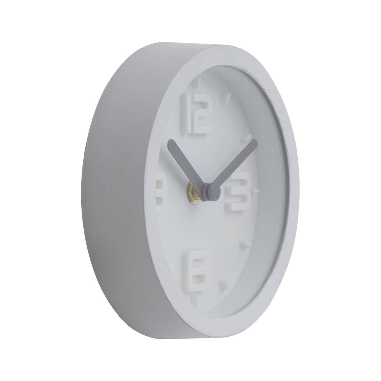 Elko White Finish Embossed Wall Clock