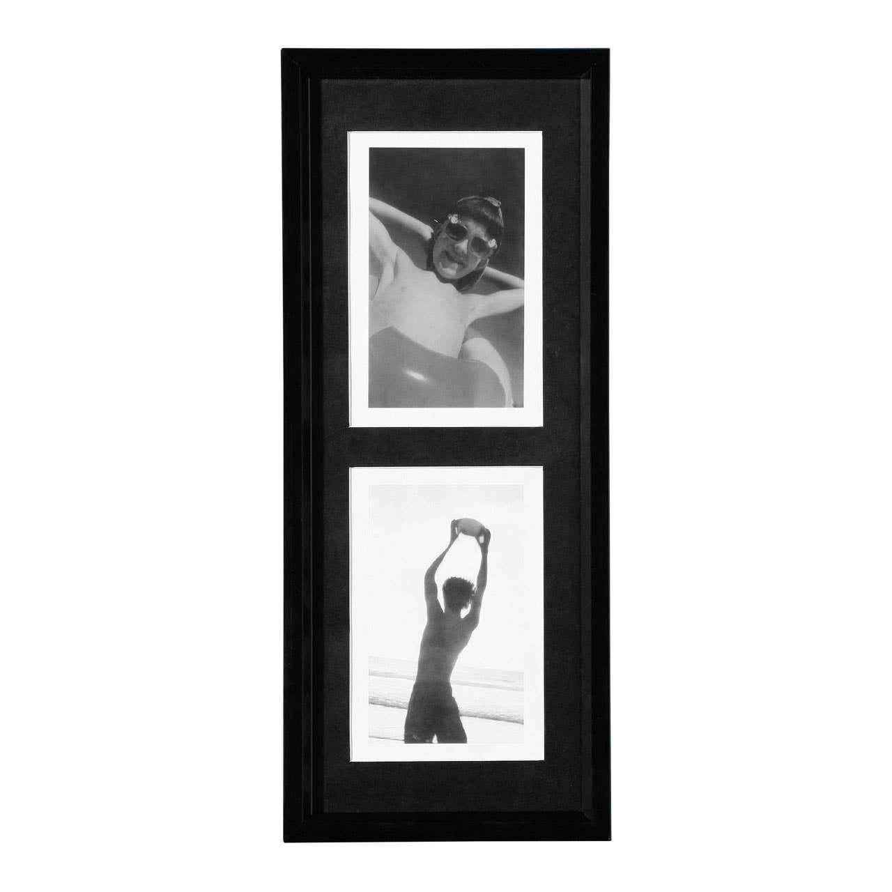 2 Picture 4 X 6" Black Plastic Photo Frame