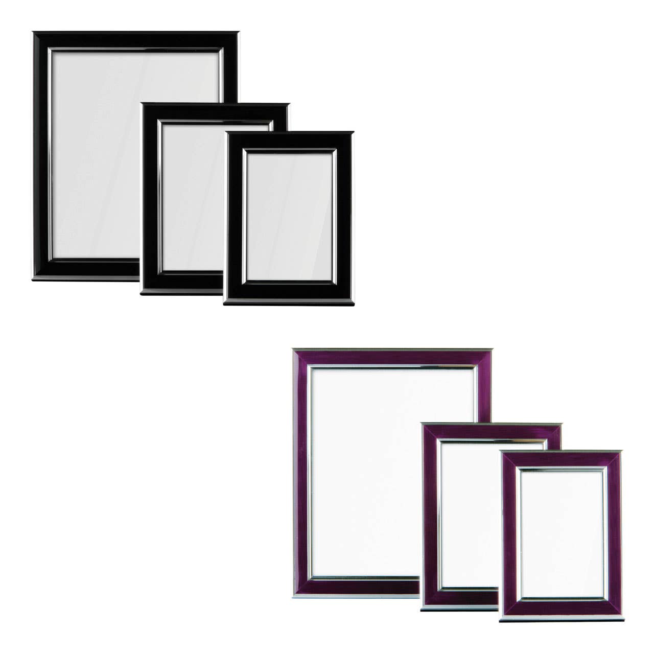 Purple And Silver Photo Frames - Set Of 3