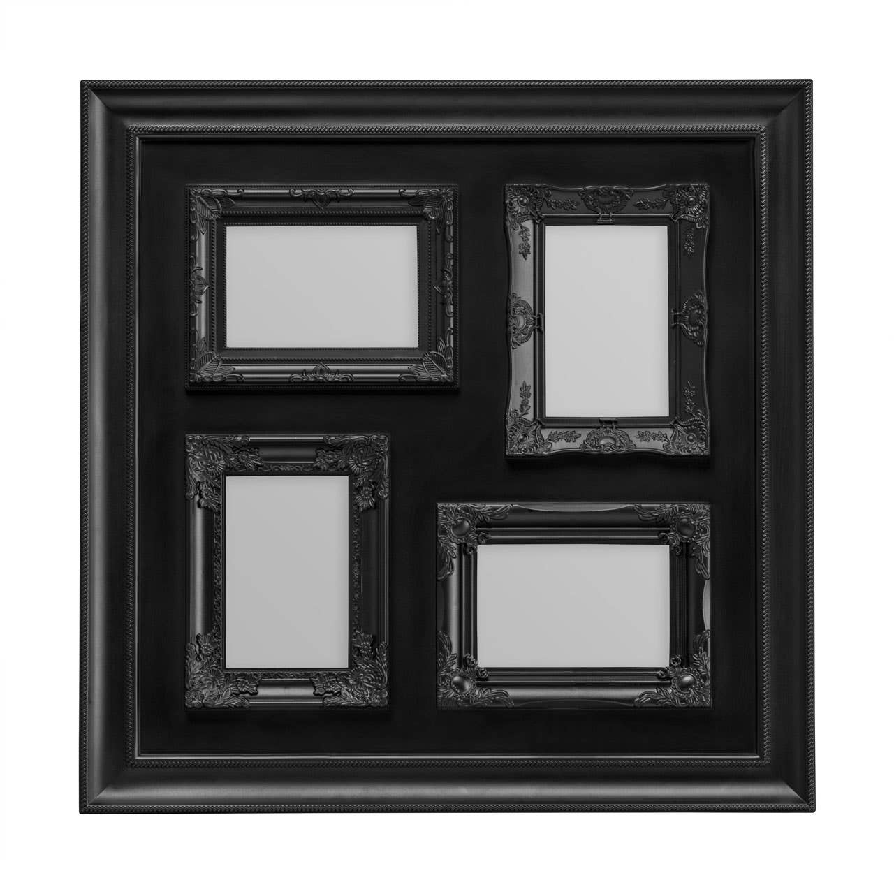 4 Photo Black Plastic Multi Photo Frame