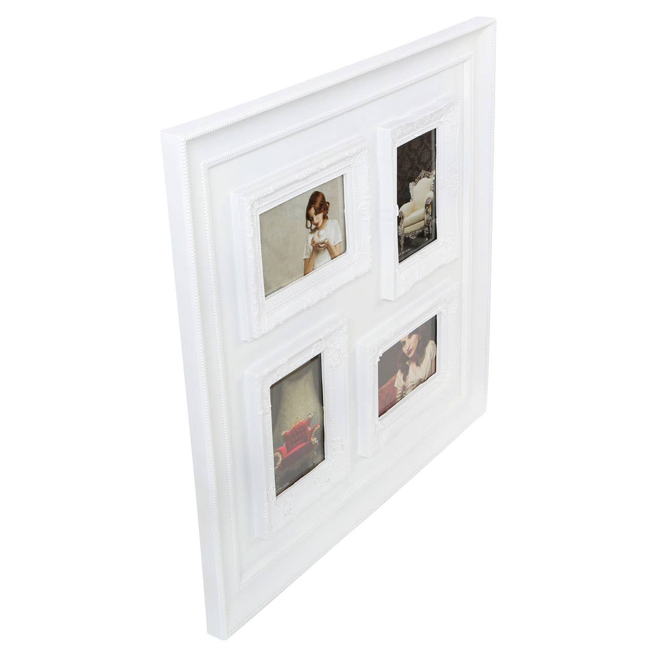 4 Photo White Plastic Multi Photo Frame