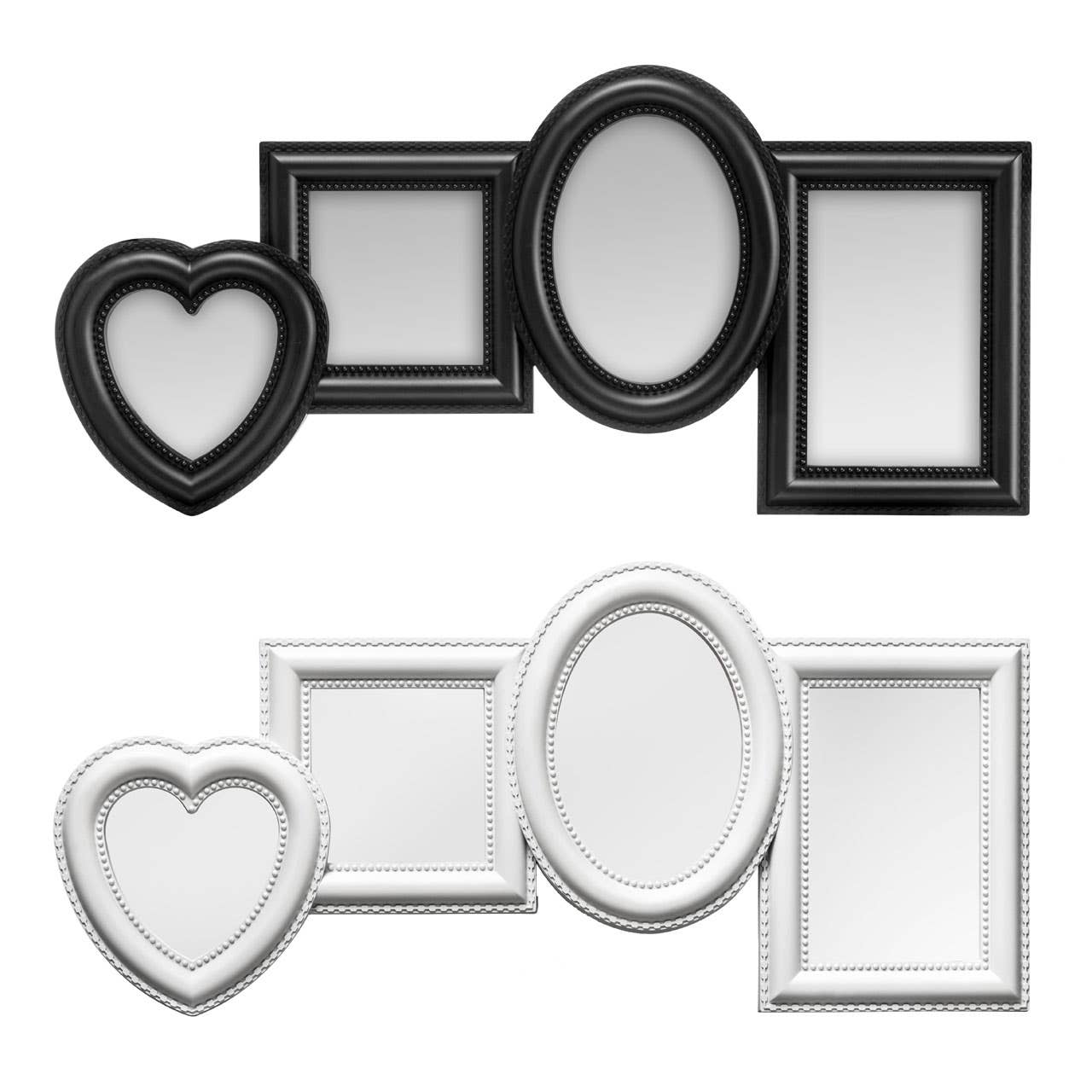 4 Photo Black Plastic Multi Photo Frame