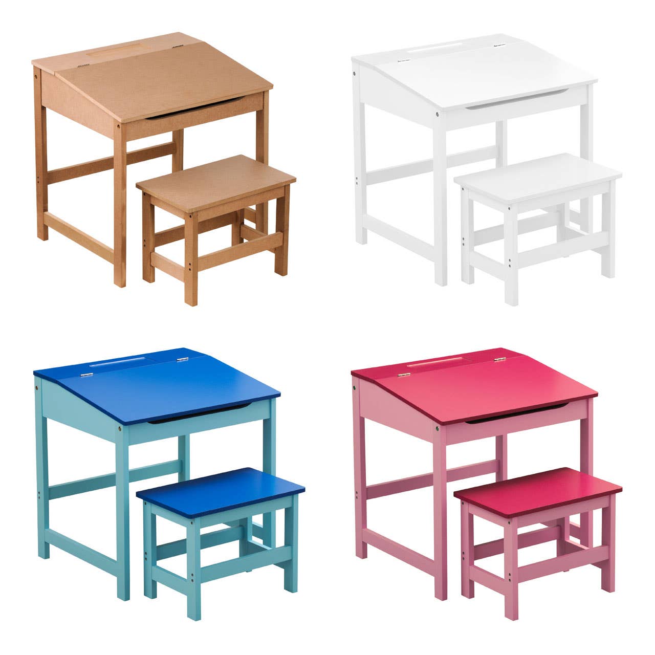 Children'S Blue Desk And Stool