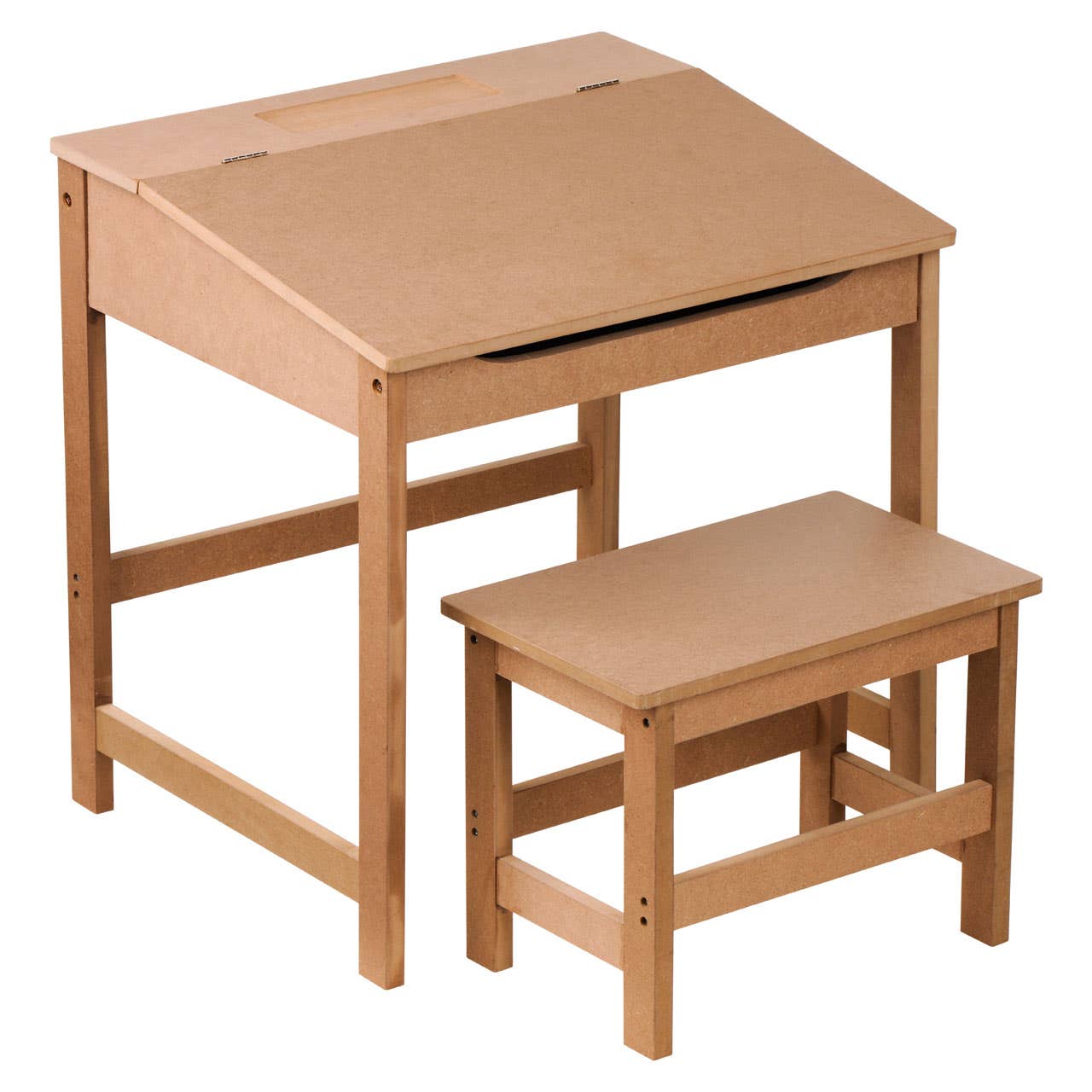 Children'S Natural Desk And Stool