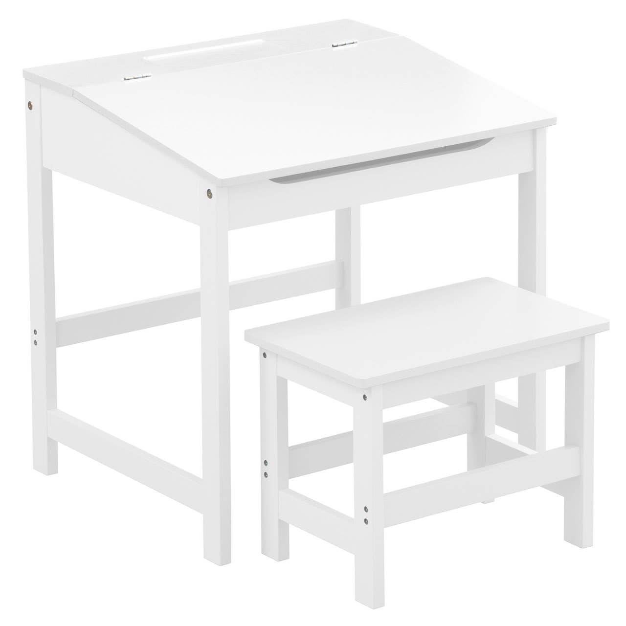 Childrens White Desk And Stool