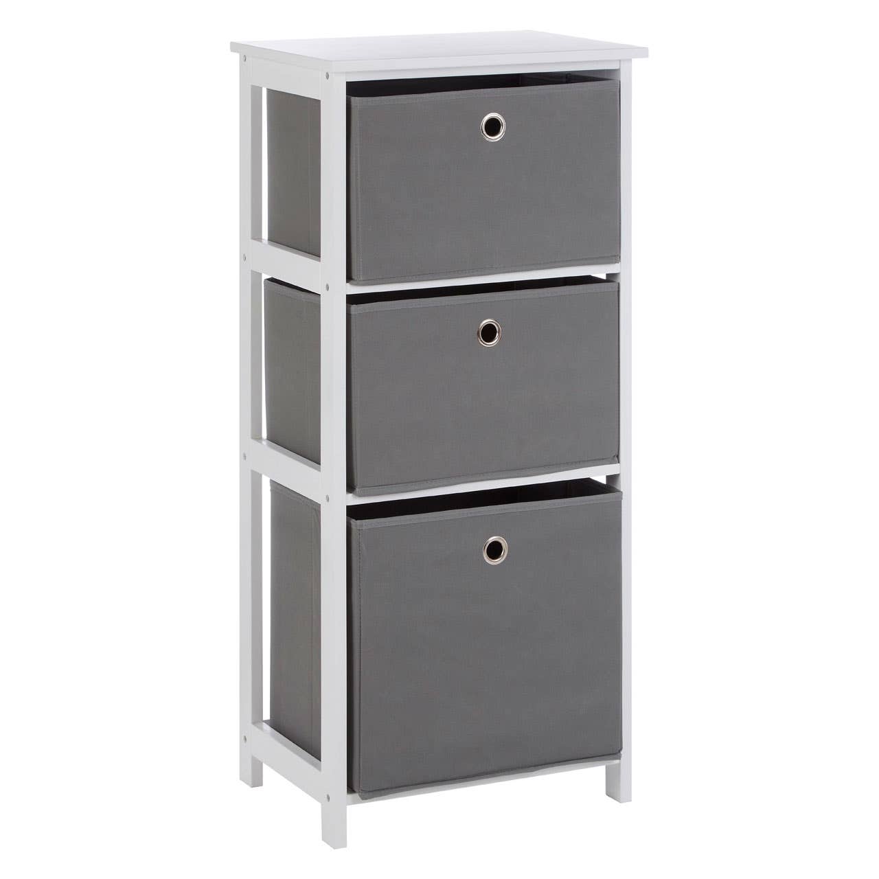 Lindo 3 Grey Fabric Drawers Cabinet