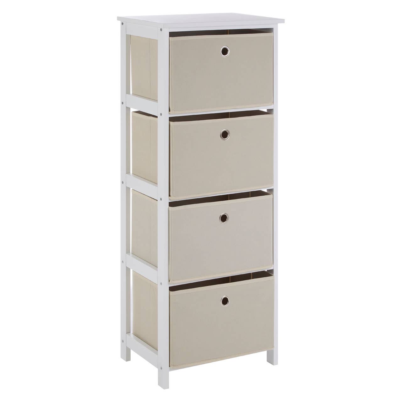 Lindo 4 Natural Fabric Drawers Cabinet