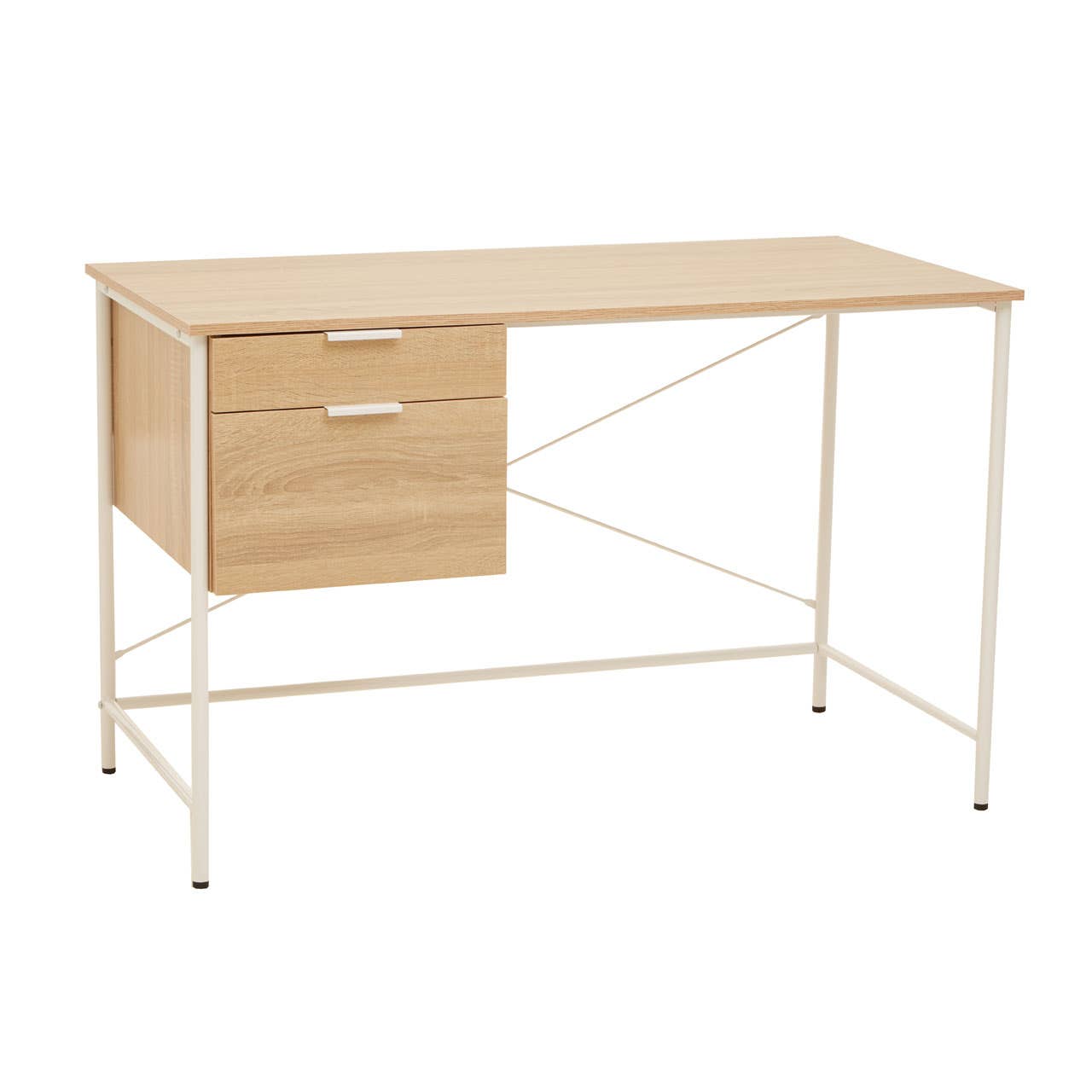 Bradbury Natural Oak Veneer Desk With Drawers