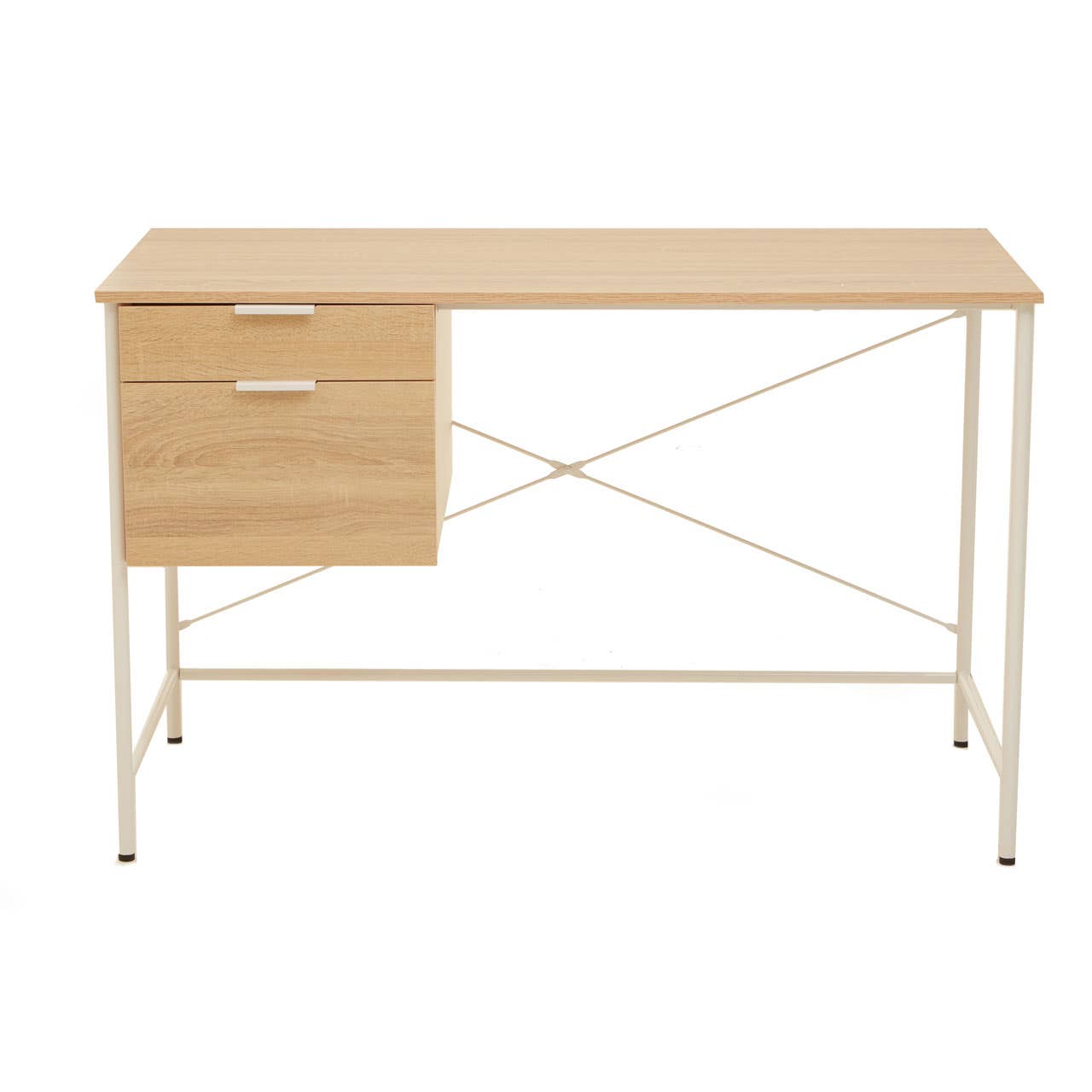 Bradbury Natural Oak Veneer Desk With Drawers