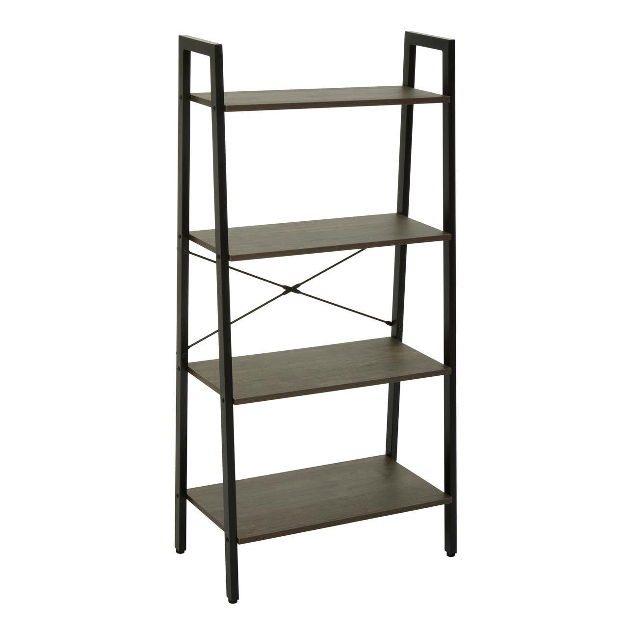 Bradbury Four Tier Dark Oak Veneer Ladder Shelf Unit