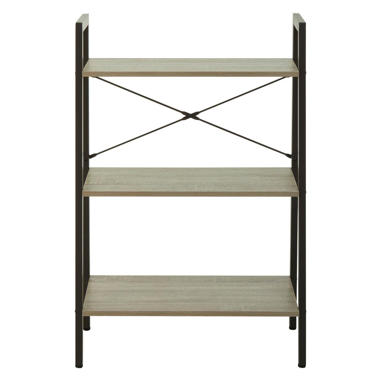 Bradbury Three Tier Grey Oak Veneer Ladder Shelf Unit