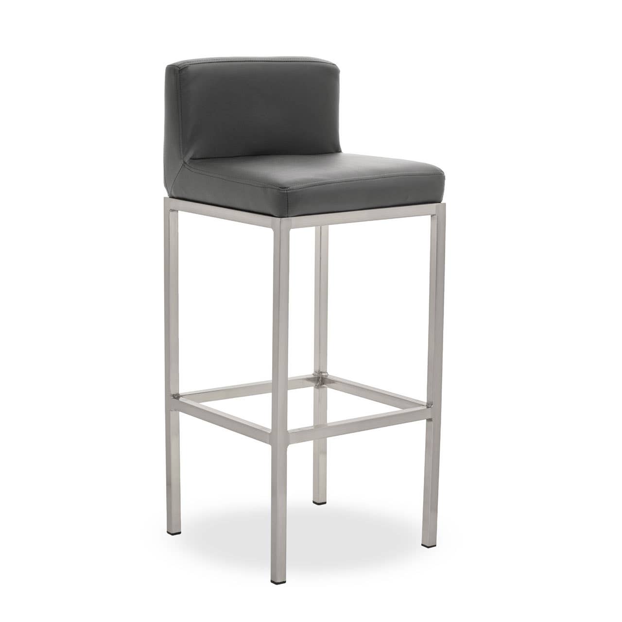 Baina Dark Grey And Chrome Finish Bar Chair