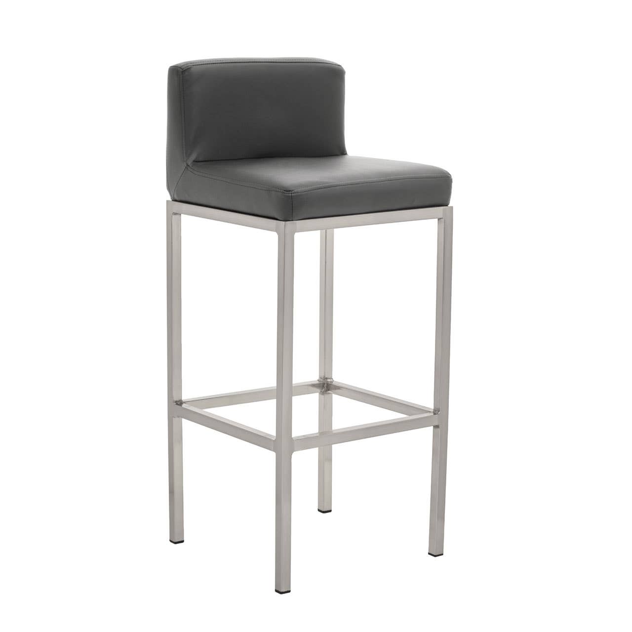 Baina Dark Grey And Chrome Finish Bar Chair