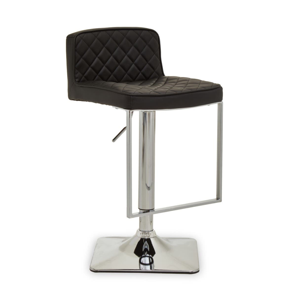 Black And Gold Bar Stool With Square Base