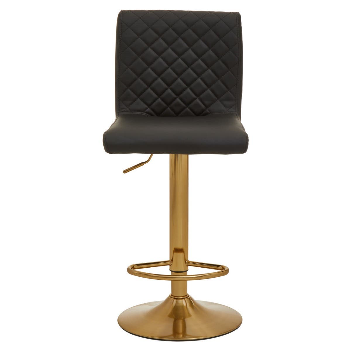 Black And Gold Bar Stool With Round Base