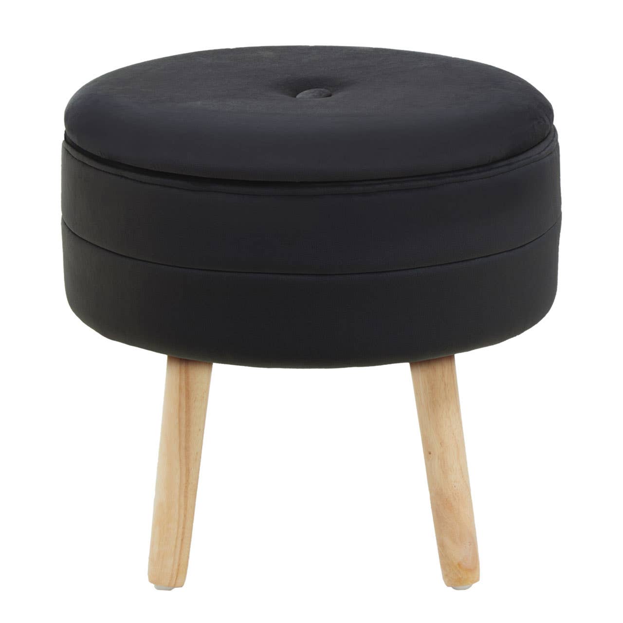 Ivy Black Velvet Stool